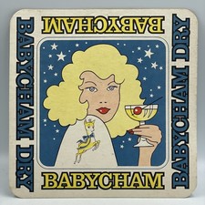 Vintage • Extra Large Babycham Beer Mat • Man Cave / Home Bar • 19cm 