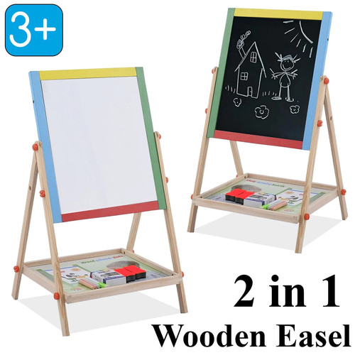 Heavy duty kids wooden easel - wooden,