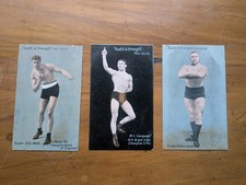 Health & Strength Postcards Billy Wells, George Hackenschmidt & W.L. Carquest