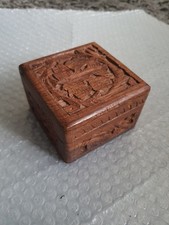 VINTAGE Wooden Hinged Box Hand