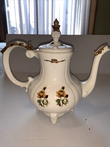 Large teapot yellow - large, white