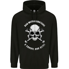 Dad With a Shovel Alibi Fathers Day Skull Childrens Kids Hoodie
