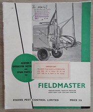 Fisons Fieldmaster Trailer Sprayer Illustrated Parts List Manual 1960s