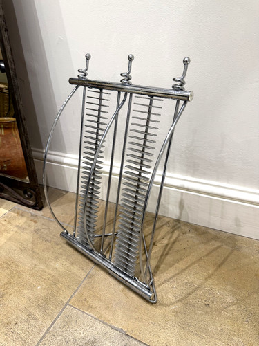 Retro chrome wire dvd rack - cd,