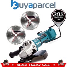 Makita DGA900Z 18v 36v Cordless Brushless 230mm Angle Grinder + 2x Diamond Blade