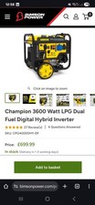 Champion 3600 Watt LPG Dual Fuel Digital Hybrid Inverter Faulty