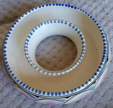 Honiton Pottery Post Ring Vase Vintage 1950s Eastern Scroll Pattern Vgc