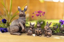 Rabbit Garden Ornament Bronze