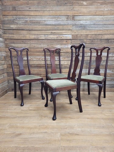 Set four mahogany queen anne - set,