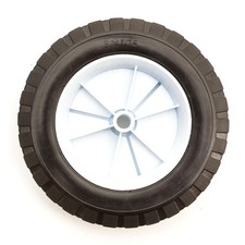 8 Inch Wheel & Solid PU Tyre 200mm With Offset Hub 1/2 Inch Bore Garden Cart