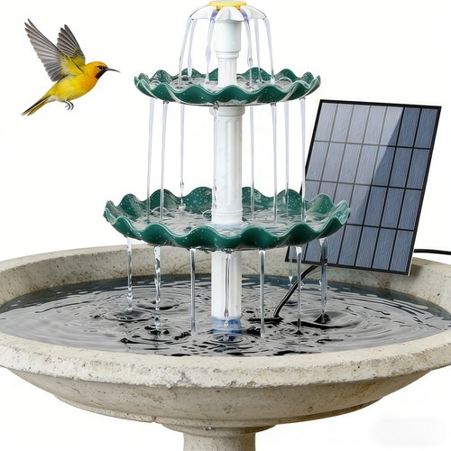 Solar bird bath fountain 3 - bath, fountain,
