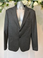 TED BAKER Suit Jacket Blazer Mens TB 3 UK M Dark Grey Jersey Long Sleeve NEW
