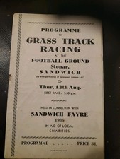 RARE VINTAGE PRE WAR GRASS TRACK PROGRAMME @ STONAR FOOTBALL GROUND 13 AUG 1936