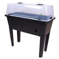 Raised Greenhouse Garden Bed Elevated Plastic Plant Grow Box kit with Lid 52L