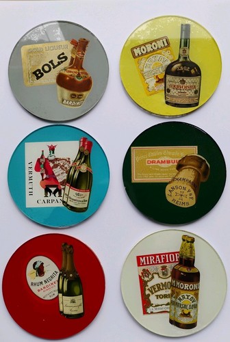 Vintage glass coasters bols - vintage,