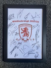 Middlesbrough FC Football Club 2025/26 Hand Signed Framed A4 Autographs PROOF.