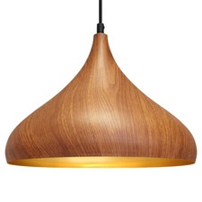 Vintage Industrial Metal Wooden Ceiling Pendant Shade Hanging Retro Light H3063