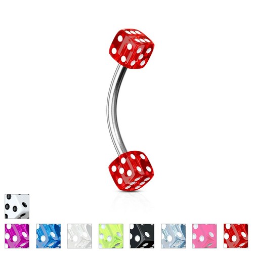 Dice eyebrow bar curved - eyebrow,