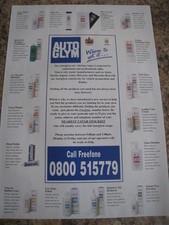 AUTO GLYM CAR VALETING RANGE PRODUCT DISPLAY ADVERT A4 FILE 51