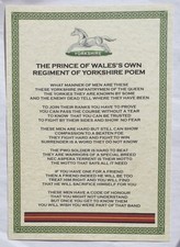 Prince of Wales's Own Regiment of Yorkshire Poem