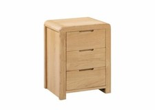 Solid Oak 3 Drawer Bedside