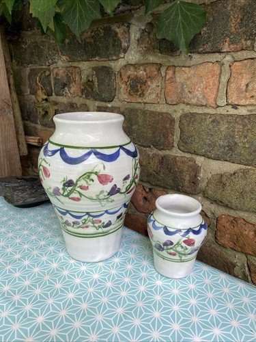 Pair studio pottery vases - vases, hand