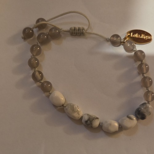 Lola rose grey white - white, beaded