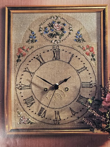 Georgian clock floral counted - georgian,