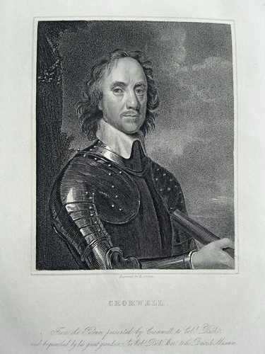 Oliver cromwell antique print - antique,