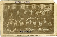 Wolverhampton Wanderers Football Club 1912-13 original team postcard