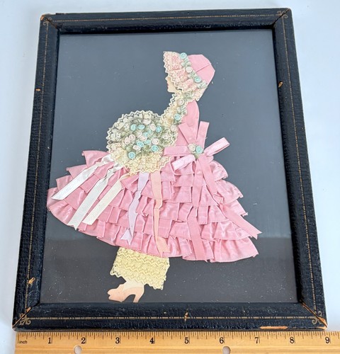 Antique vtg pink lace - pink, ribbon