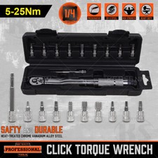 MTB Bike Bicycle Preset Torque Wrench 1/4" 5-25Nm Precise Instrument Hexagon Key