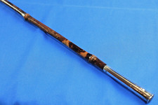 ANTIQUE VICTORIAN CANE CARRIAGE DRIVING WHIP WITH SILVER HILT LONDON 1898