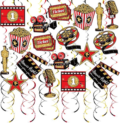 Movie night hanging swirl set - movie,