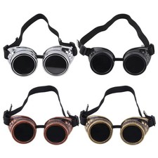 Retro Vintage Round Circle Steampunk Cyber Goggles Glasses Punk Gothic Style NEW