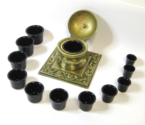 Rare black ceramic inkwell - ceramic,