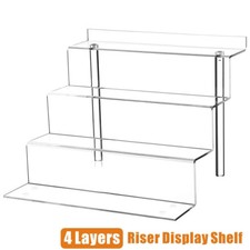 Transparent Acrylic Riser 4 Tier Removable Rack Display Shelf for Toys Figures