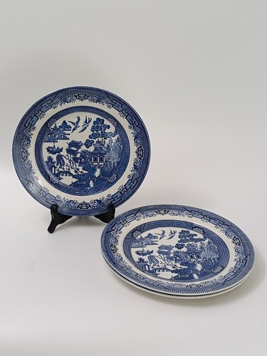 Three churchill willow pattern - churchill,