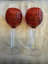 2 RED WATERFORD CRYSTAL HOCK