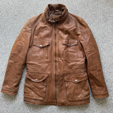 Hugo Boss Black Label Lamb Leather Jacket Brown See Description For Measurements