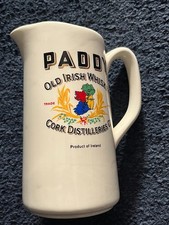 Vintage Paddy Old Irish Whisky Ceramic Advertising Water Jug