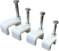 Plastic Cable Clips Flat Wire TV Phone Internet Fixings