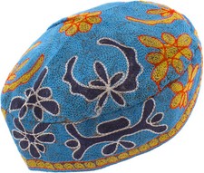 Light Blue Bucharian Yarmulke