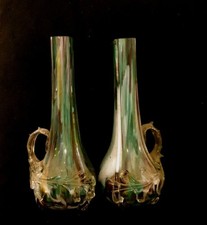 Hand Blown Art Glass pair of