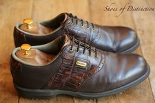 Footjoy Brown Leather Moc Croc Oxford Golf Shoes UK 9.5 US 10.5 EU 44