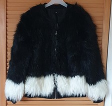 H&M FAUX-FUR JACKET, SIZE 10 - HARDLY WORN