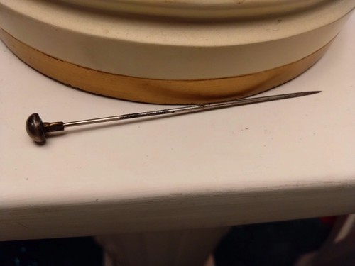 Silver victorian hat pin - hat,