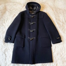 Burberrys Speciality Duffle Coat Navy Wool Toggle Long Mens XL Vintage England