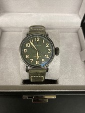 Zenith Pilot Mens Watch. Stainless Steel Dark Green Strap Watch