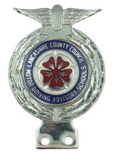 Vintage Lancashire County Council Motor Driving Advisory School Car Badge Emblem